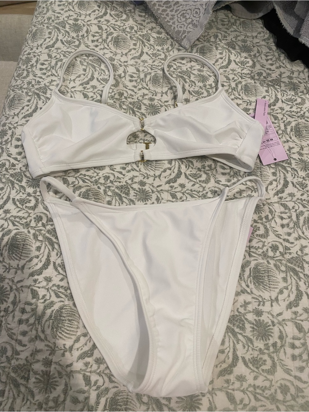 wild fable White Ring-Front Bikini Set